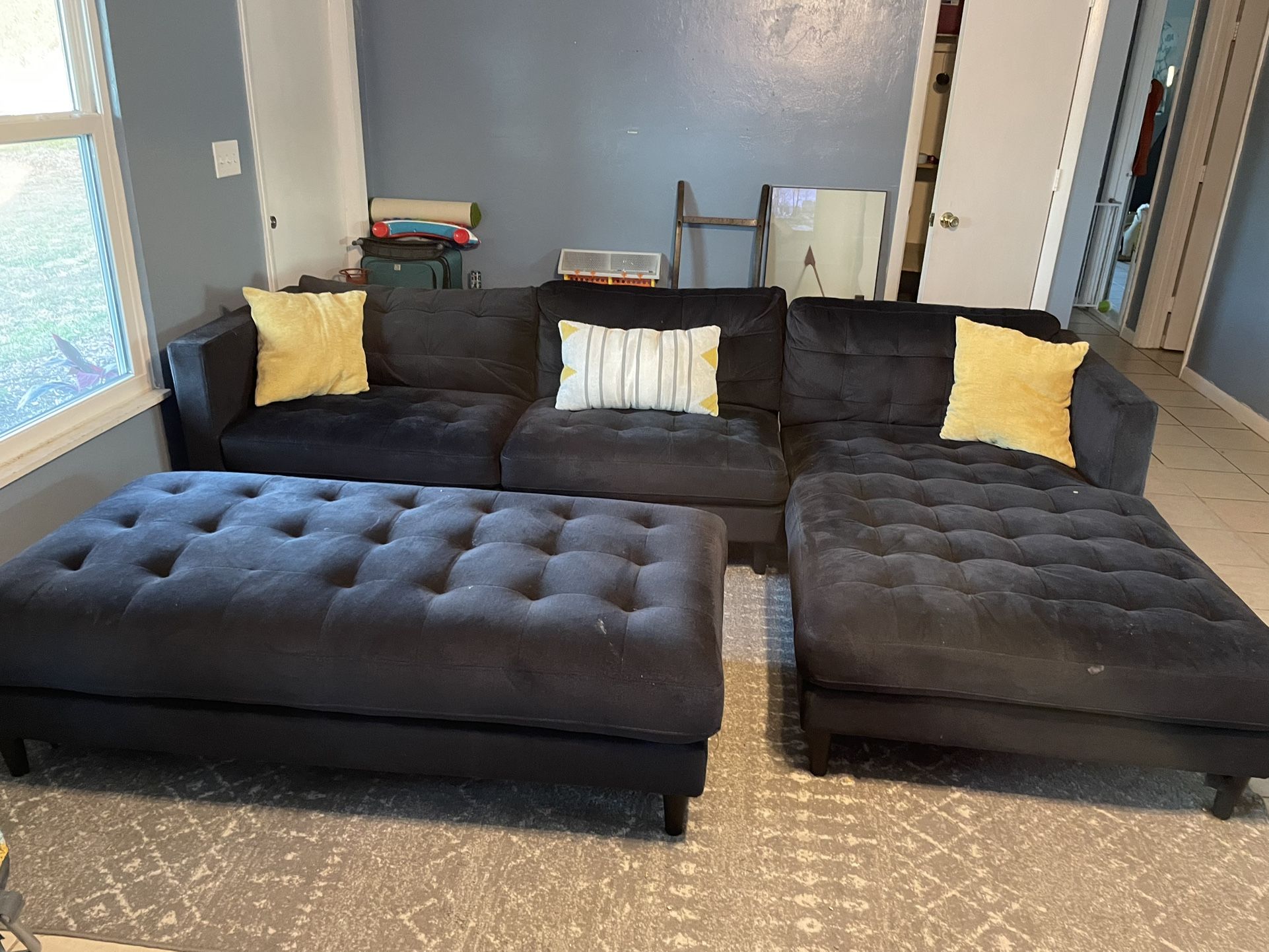 City Furniture L-Sectional With Ottoman