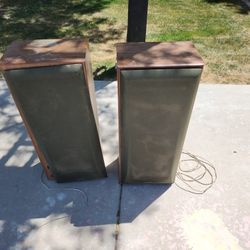 Well Used Pair Of Technics 12" Three Way Standing Speakers