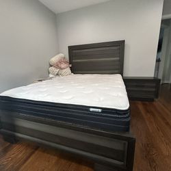 bed frame and night stand set