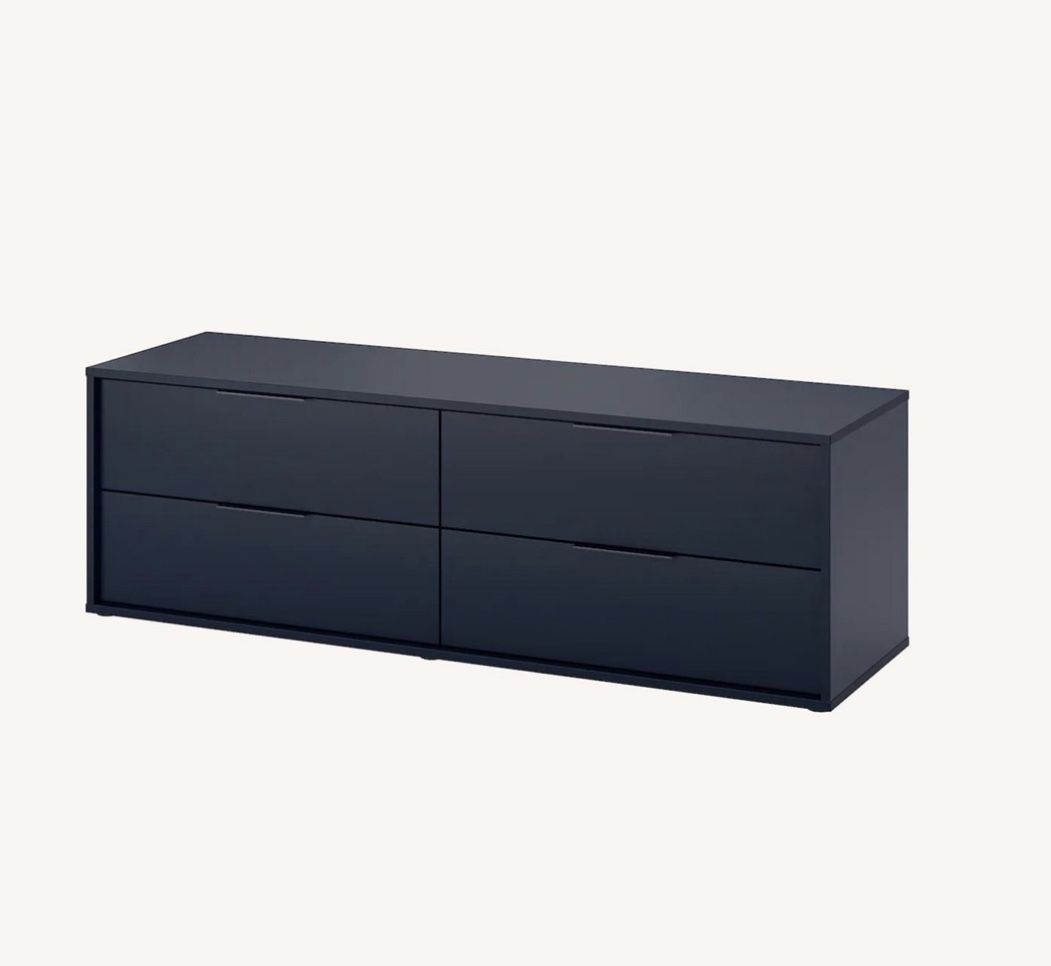 IKEA Black/Blue 4 Drawer Dresser 