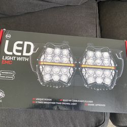 LED Headlight Dual For 2015-2023 Harley Road Glide Clear/Amber Projector Hi/Lo