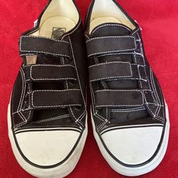 Vans Prison Issue 23 low top canvas sneaker three Velcro strap BLACK MENS 9.5 WOMENS 11 ‼️ NEW - NO BOX ‼️