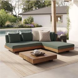 Article - BRAND NEW In The Box- Lubek 82.5" Outdoor Low Right Sectional-Dravite Green