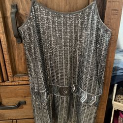 Forever 21 Silver Sequence Mini Dress 