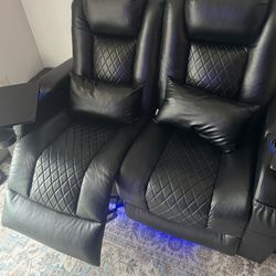 Home Theather Leather Couch