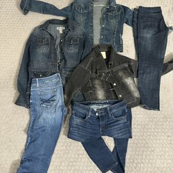 3 Women’s Jeans Pant And 3 Jackets Size Small