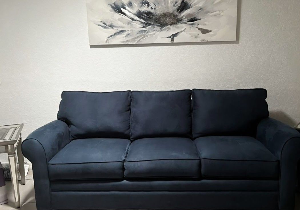 New Blue/Metallic Wall Canvas Art