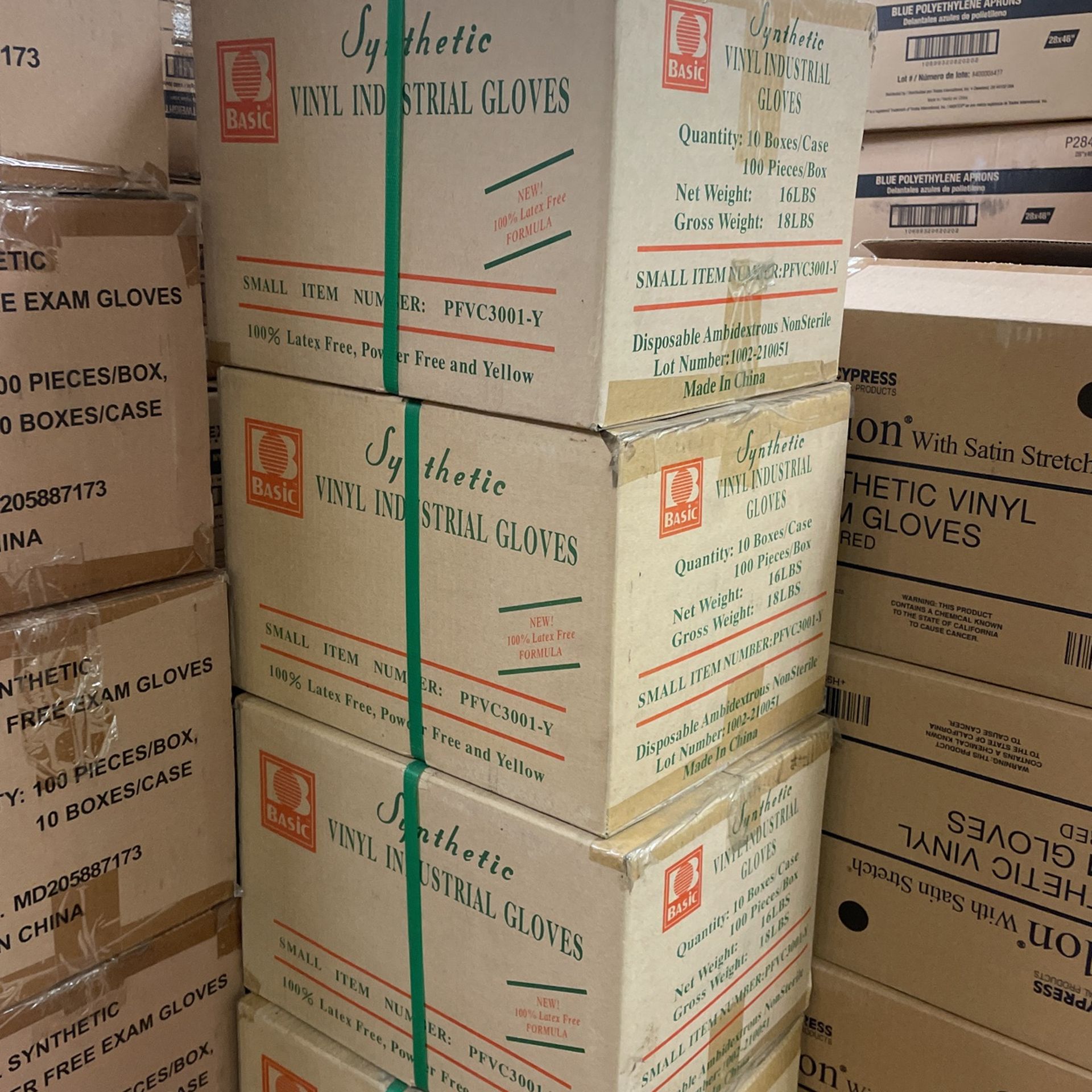 Basic Synthetic Vinyl Industrial Gloves $10/case (1000pcs)