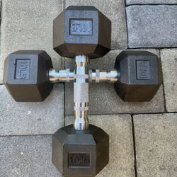 New Pair Of 10 Pound HEX Dumbbells