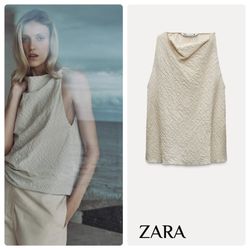 ZARA NEW CHECKERED HALTER TOP