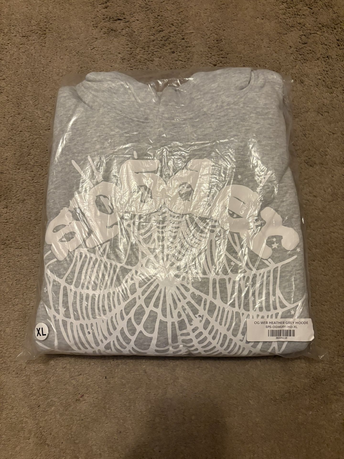 XL Grey Sp5der Hoodie