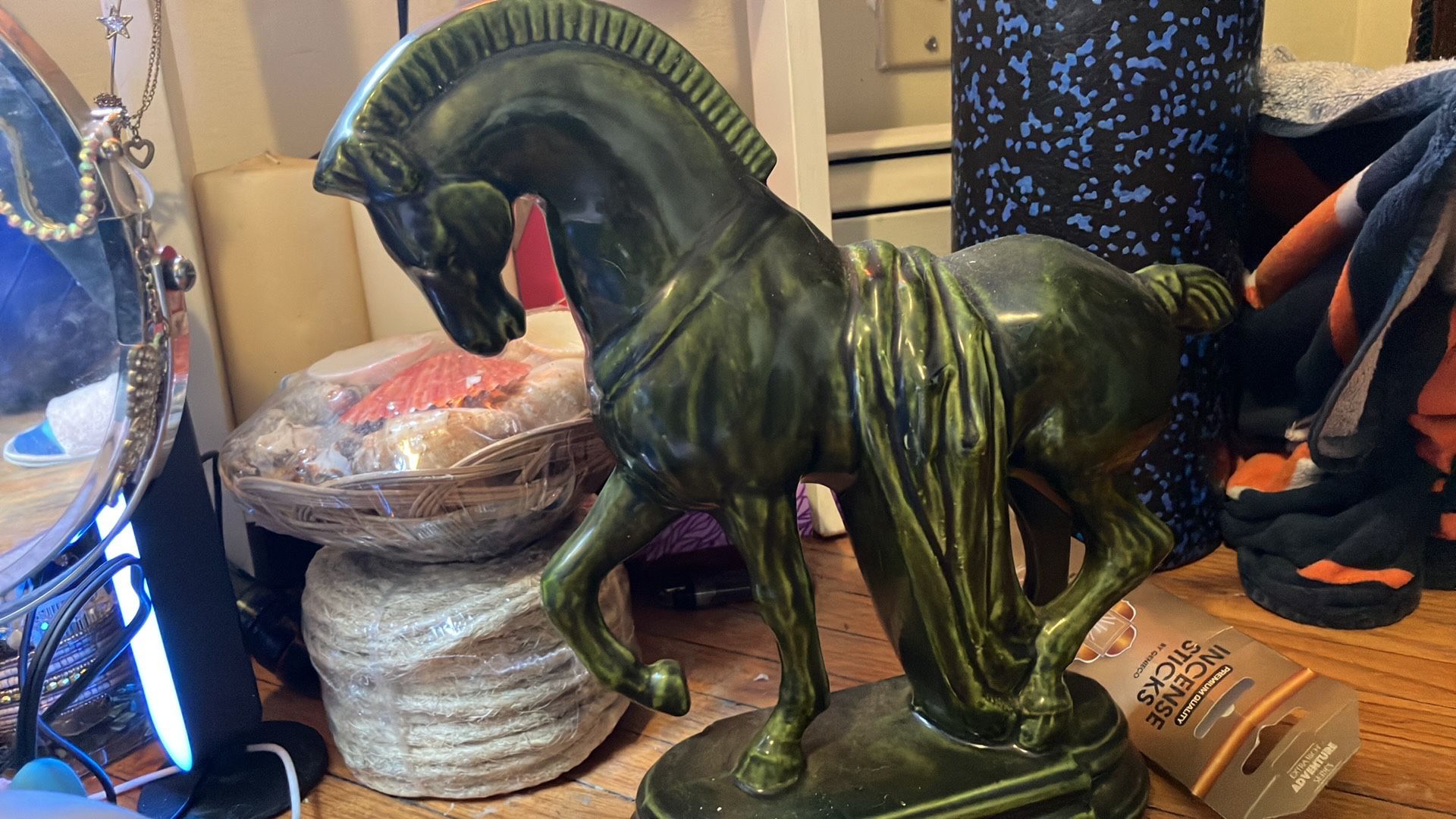 Ceramic Tang Horse Green Glazed 12’ Statue 