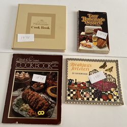 4 Vintage Cookbooks Recipes 1975 thru 1981 Hard and Soft Cover