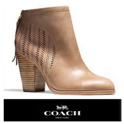 Coach Honey Soft Waxy leather booties in ginger (6)
