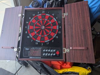 **Viper Electronic Dartboard Cabinet**
 * **Resale Value:** $45
 * **Condition:** Great, fully working, clean target segments
 * **Features:** Built-i