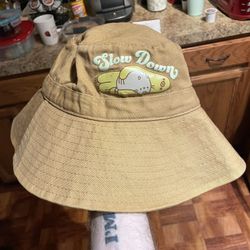 Pusheen the Cat "Slow Down" Garden Sun Light Brown Safari Bucket Hat