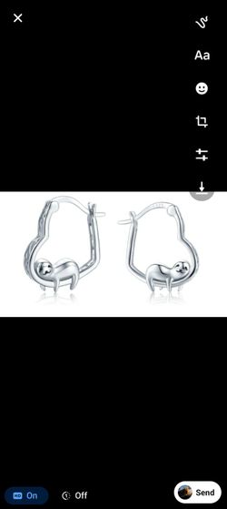 Silver Sloth Hoop Earrings