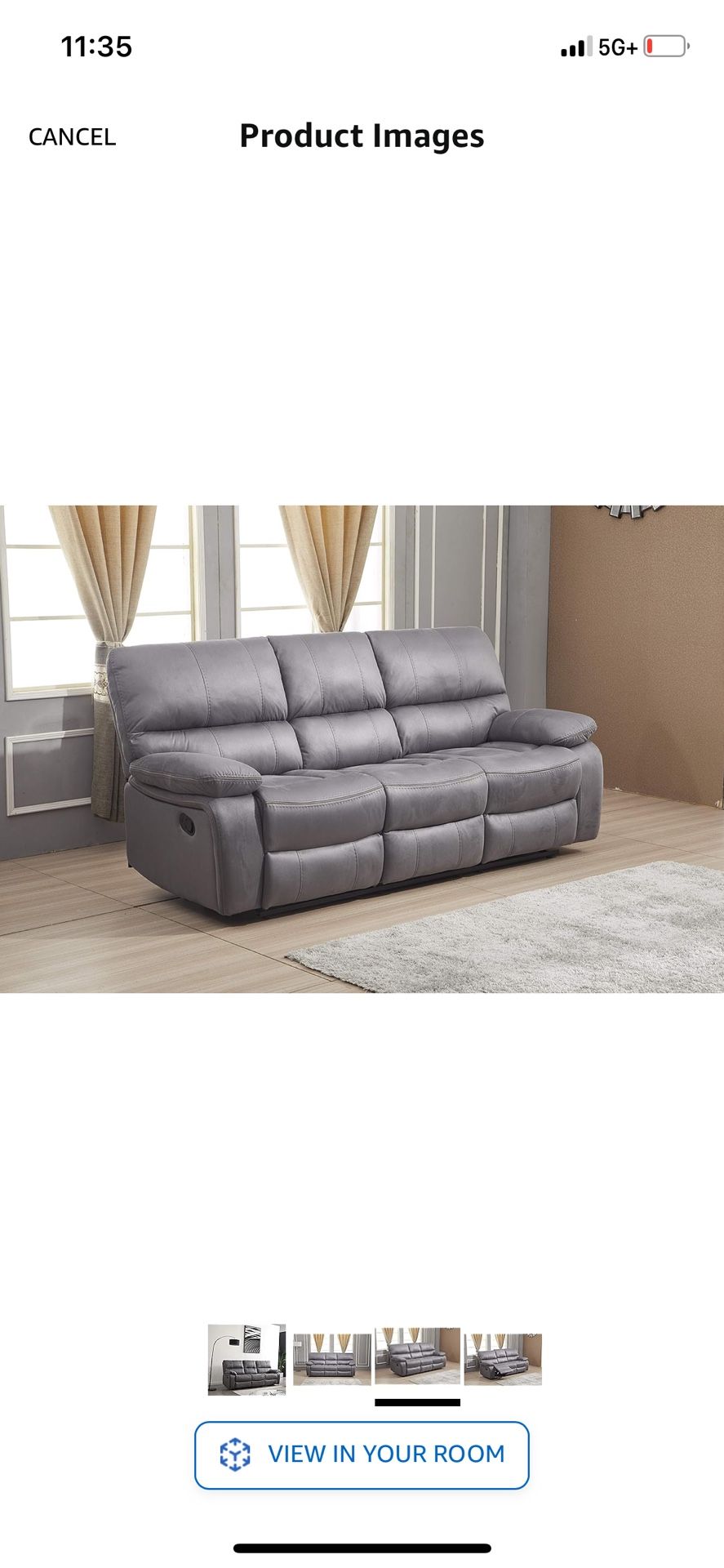 Betsy Furniture  Reclining Sofa Couch 