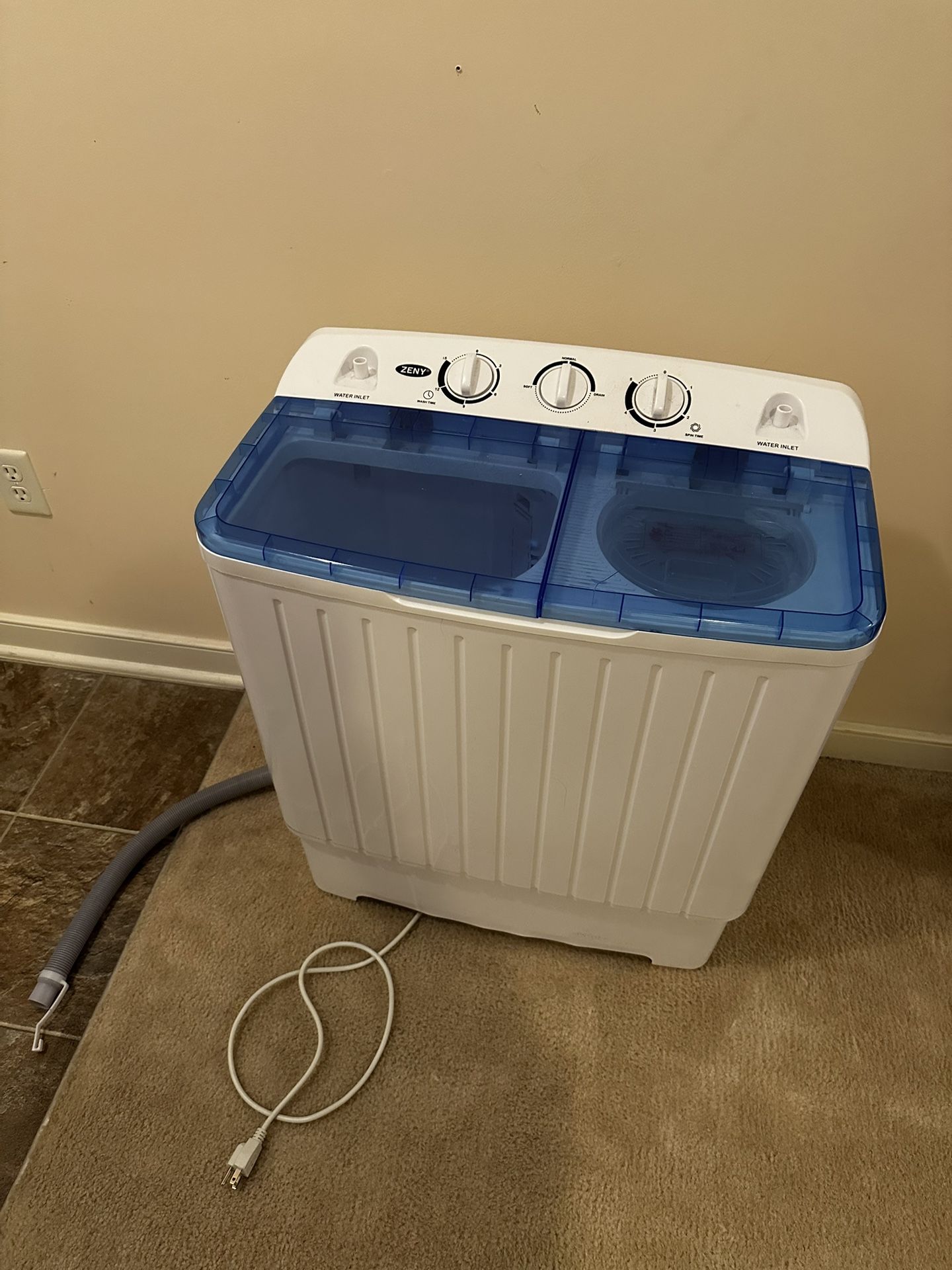 ZENY Portable Compact Mini Twin Tub Washing Machine Large Capacity Built-in Gravity Dryer Separate Washer (Dual, 17.6 lbs.)