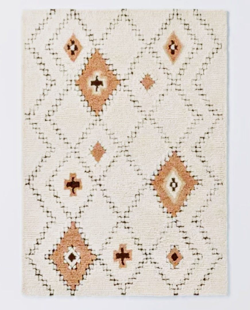 Brand New Northridge Hand Tuffed Wool Shag Diamond Área Rug Threshold Designed Studio Mc Gee