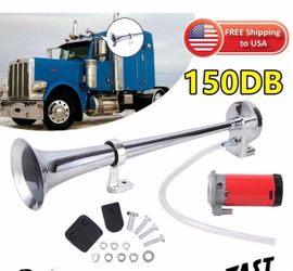 12V Air Horn 150db Single Trumpet with Compressor for Truck Train Lorry Boat SUV
