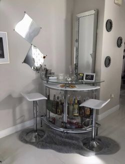 WHITE BAR 🍸🍷🍸 high gloss white & glass 😍👌🏻