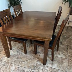 Wooden Rectangle Table And Chairs (4)