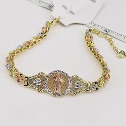 pulsera ajustable San Benito bañada en oro de 18k/18k gold plated adjustable bracelet Saint Benedict