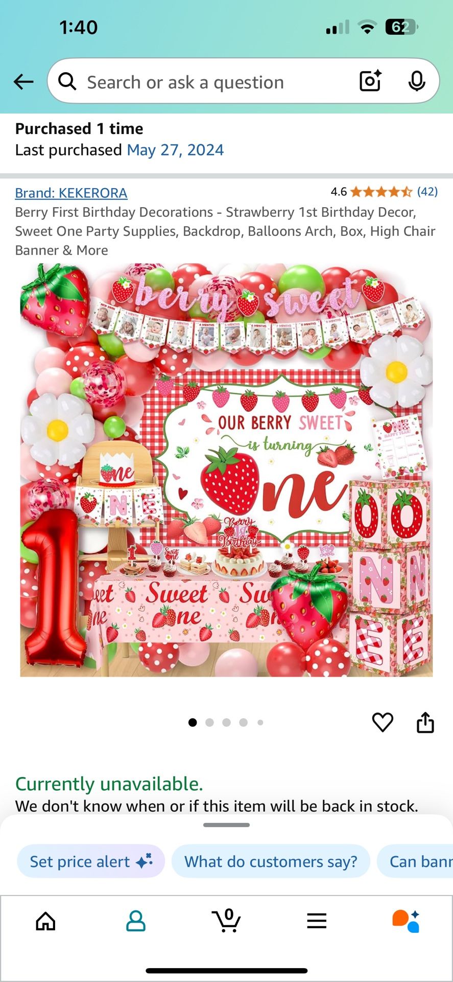 Berry First birthday Decorations