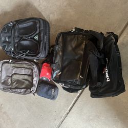 $25 really nice backpacks, a duffel bag, first aid kit, miscellaneous bag, black tan, man, woman child computer laptop luggag e devices, electronic sc