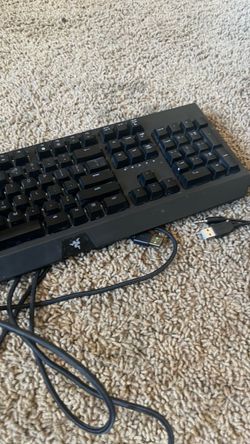 Razer Black widow Mechanical Gaming Keyboard with blue LED gaming headphones