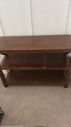 Wood Console Table with Shelves