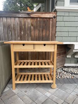 IKEA wooden cart with drawers