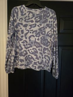 Ladies Blue Cheetah Print Shirt