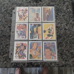 NBA Hoops Cards 1990 Various Players One Sheet