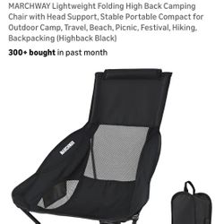 Marchway New Lightweight Folding High Back Camping Chair