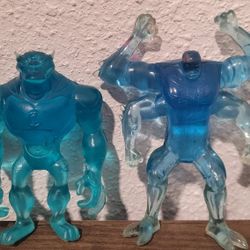 Ben 10 Rath & Four Arms clear blue figures