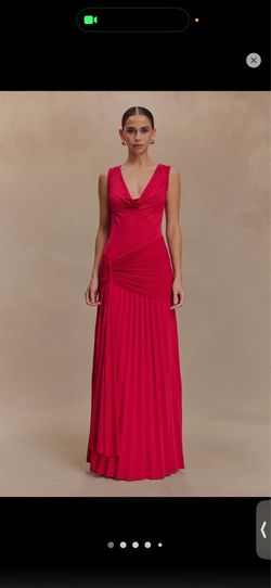 MESHKI Dania Cowl Neck Slinky Maxi Dress - Fuchsia Pink - Size S - NWT