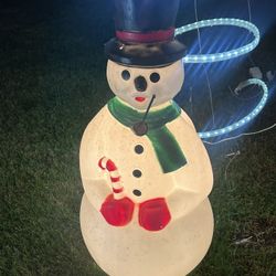 Snowman Blow Mold Yard Decor 3 Feet 