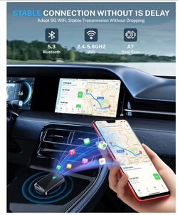 Wireless CarPlay Adapter for Apple iPhone - Multi-User Seamless Connection for Convert Wired to Wireless Car Play Adapter - No Latency from iOS 10+ to