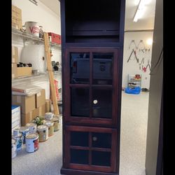 Wood Cabinet With Glass Shelf’s 71H 24 W 21D