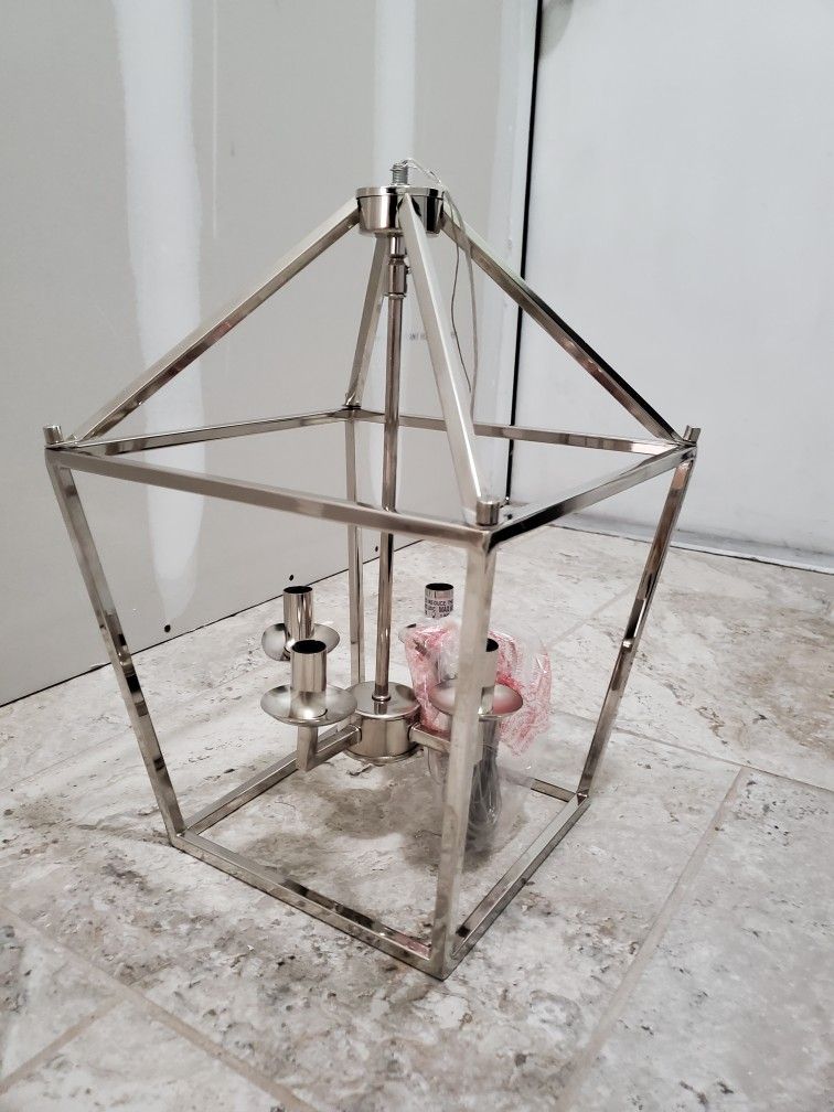 Trans Globe Chrome Chandelier Brand New, In Box