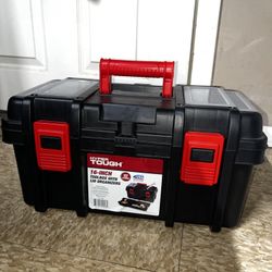 Hyper Tough 16” inch Toolbox with Lid Organizer