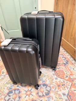 NEW CALPAK Hardshell Luggage Set – Carry-On + Large Checked Suitcase – Black