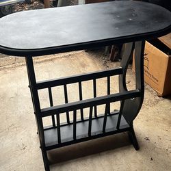 Antique Accent Table With Magazine Rack