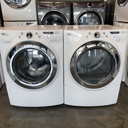 WHIRLPOOL XL CAPACITY WASHER DRYER ELECTRIC STEAM SET 