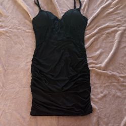 Elegant lace Black Dress with Spaghetti Straps