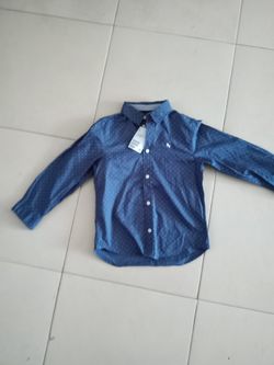 H&M Boys Long- Sleeved Button Up Size 5/6 NWT