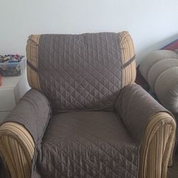 Tan Strip Recliner 