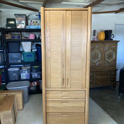 198O’s Post Modern Oak Wardrobe/Armoire 